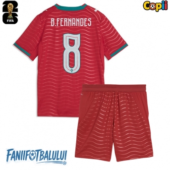 Portugalia Bruno Fernandes #8 Echipament de Fotbal Replică Mondial 2026 Copii Acasa (+ Șorturi)